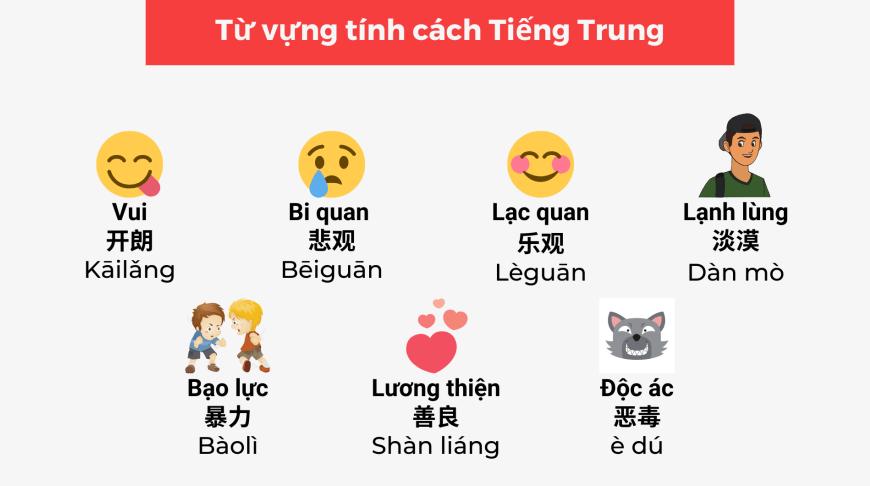 Từ vựng tiếng Trung về tính cách con người | Mẫu câu mô tả tính cách 2 Từ vựng tiếng trung về tính cách con người